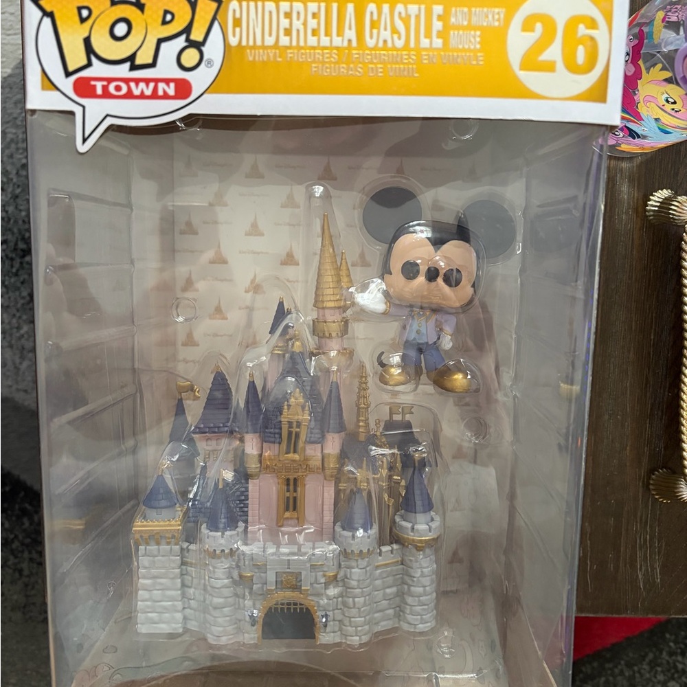 Funko Pop Town Cinderella Castle with Mickey Mouse - Blue, Gold & Pink Accents
